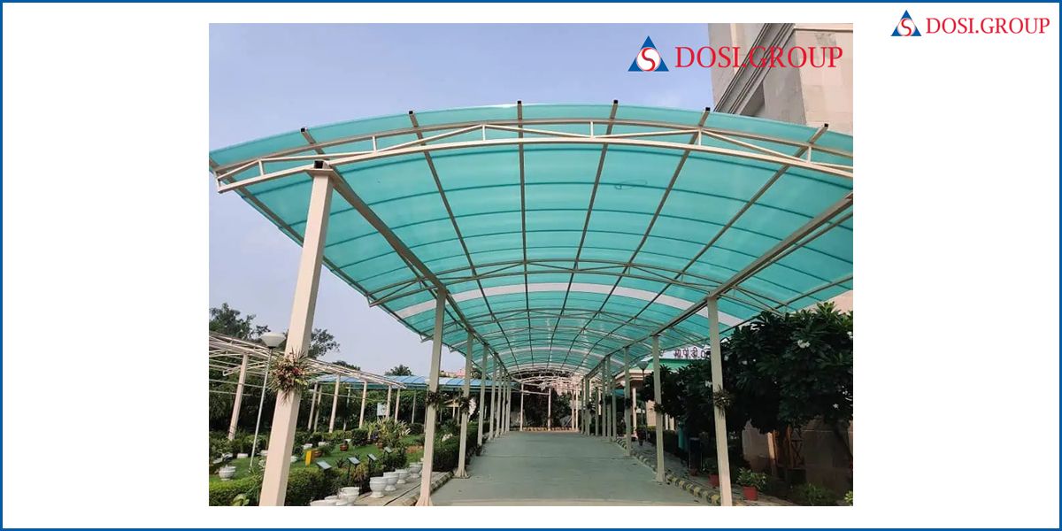 Tấm lợp poly mái che hành lang bệnh viện
