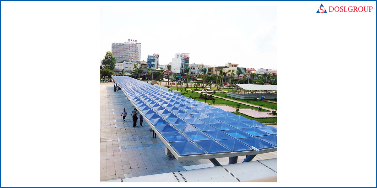 Tấm lợp poly mái che hành lang bệnh viện