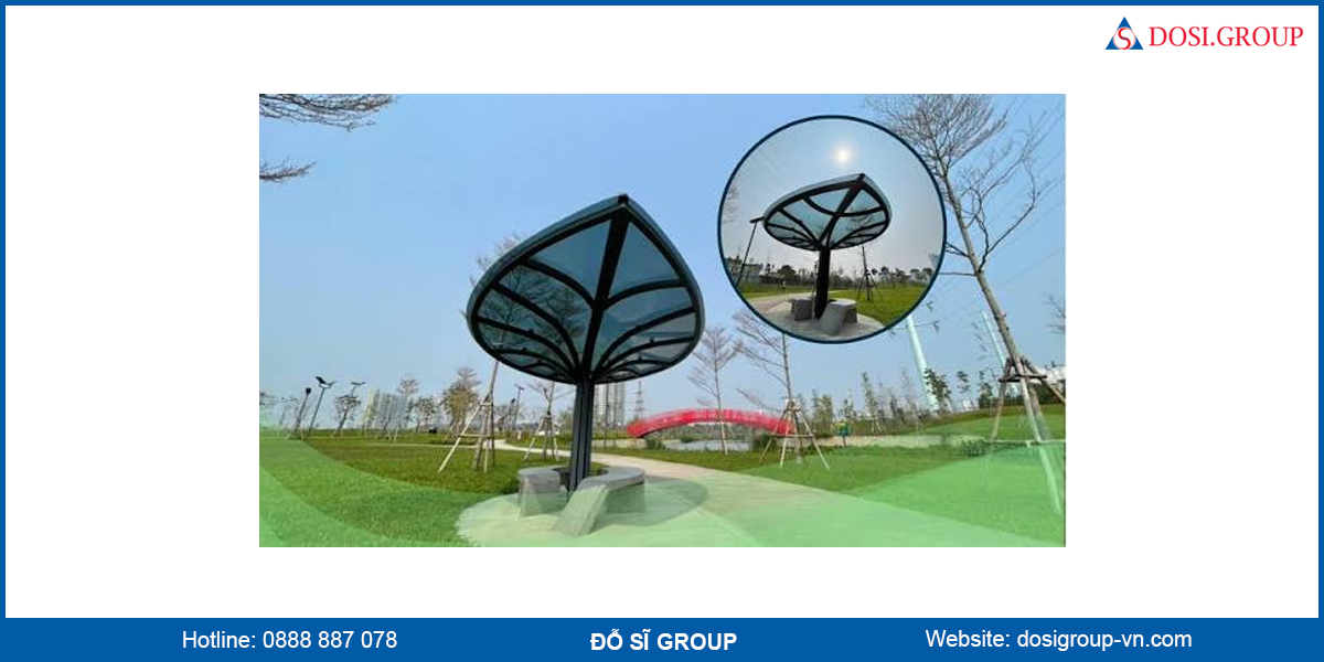 Những lưu ý về tấm lợp Poly mái che công viên