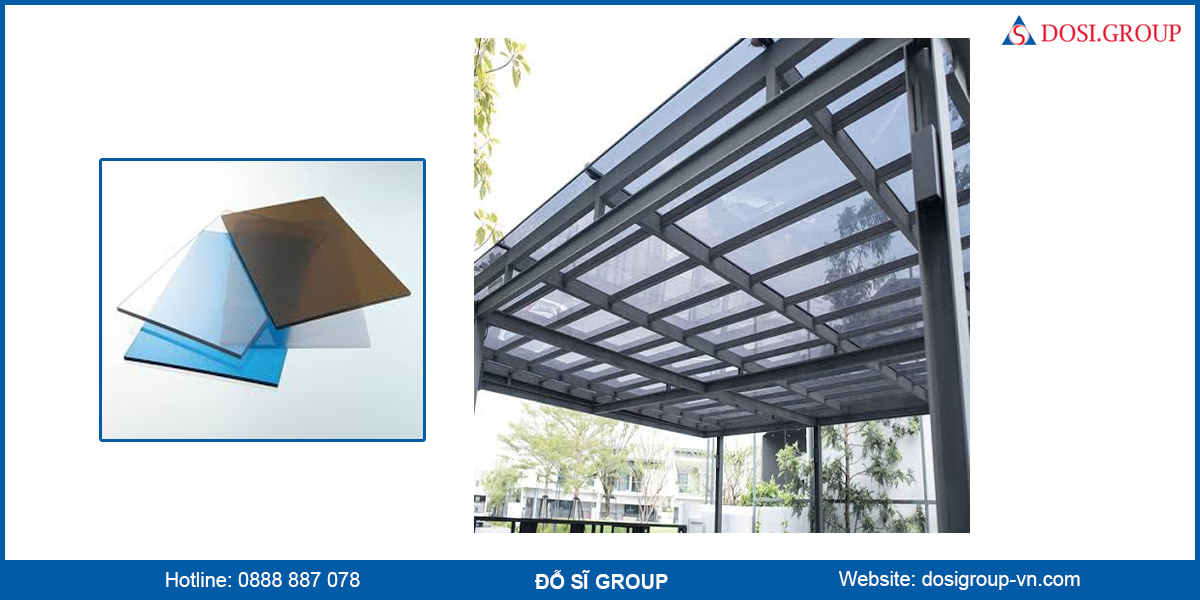 Loại tấm Poly phù hợp với mái che công viên