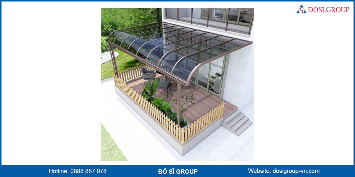 Ứng dụng tấm lợp poly mái che resort trong thực tế