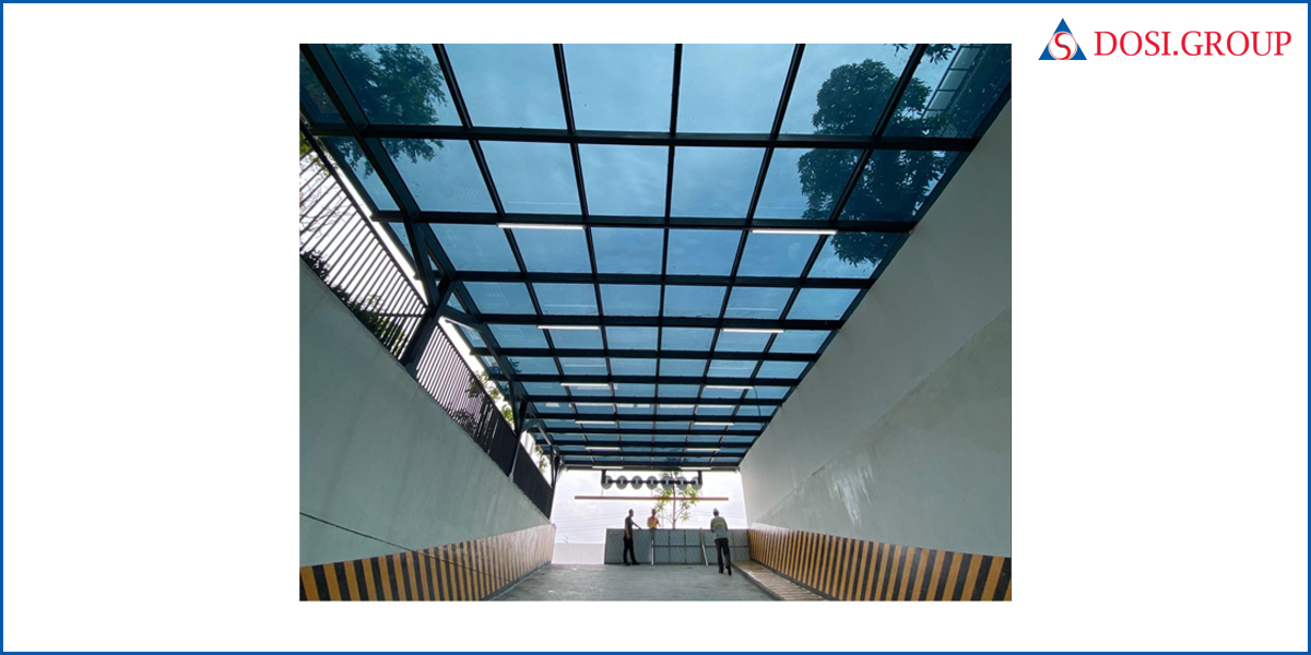 Tấm lợp poly mái che tầng hầm