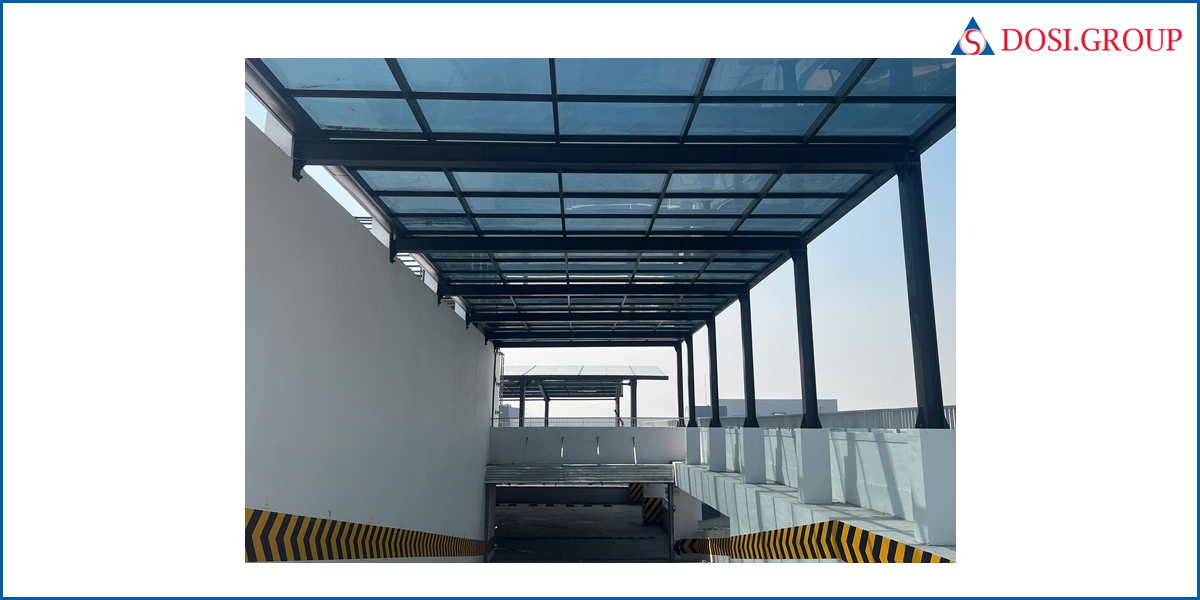 Tấm lợp poly mái che tầng hầm
